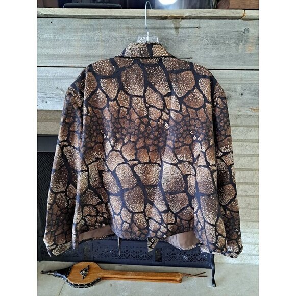 Russell Kemp Animal Print Silk Beaded Blazer Jacket 3XL Lagenlook Career Office - Picture 7 of 12